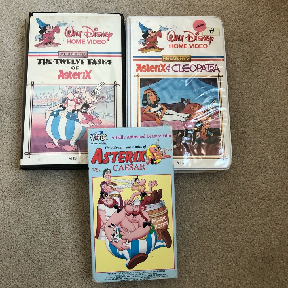 Vintage (3) Disney Asterix Family Videos VHS Lot of 3